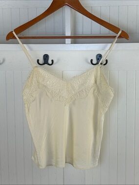 Sablyn Silk Lace Camisole Ivory Cream Cami Top XS